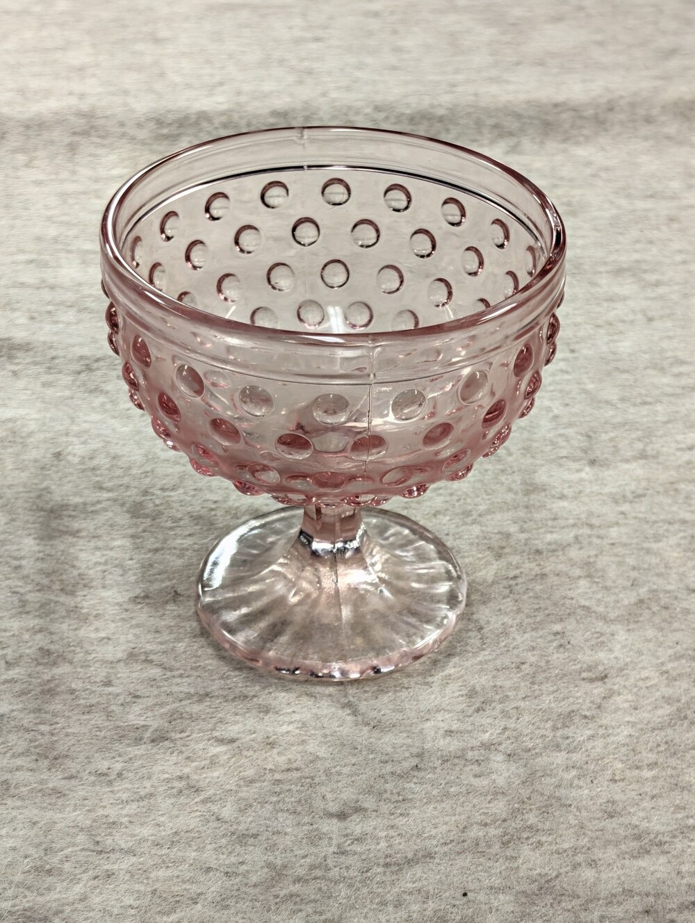 Vintage Ombre Pink Hon Nob Goblet Candy Dish Fairy Bowl Challis *No Chips* Glass